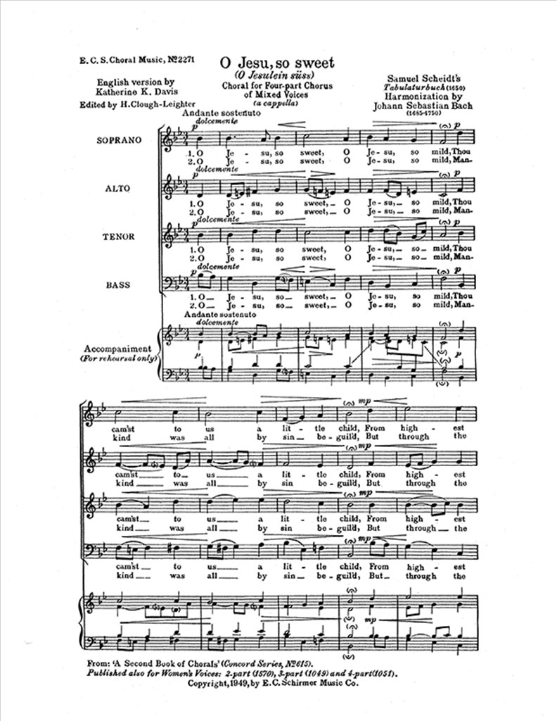 O Jesu, So Sweet, BWV 493